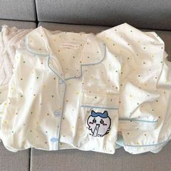可爱波点小八睡衣女春秋季长袖长裤ins风套装学生宿舍甜美家居服