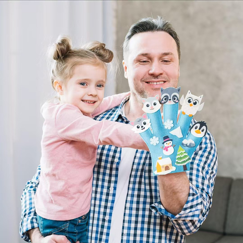 Felt Story Finger Puppet Felt Art Craft Educational Gifts, Gloves Puppet Early Learning Role Play