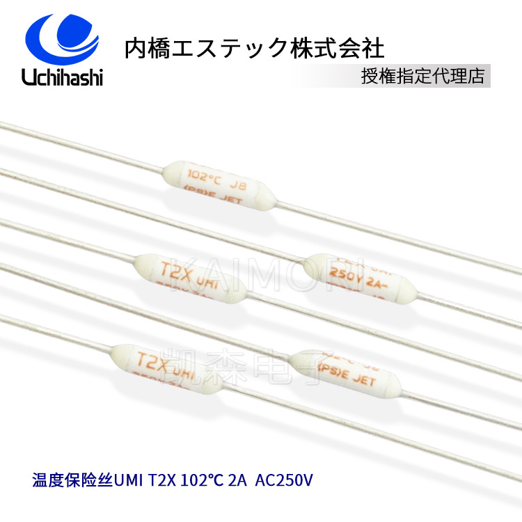 耐焊接热熔断器T2X 日本Uchihashi内桥 102度 AC250V 1A