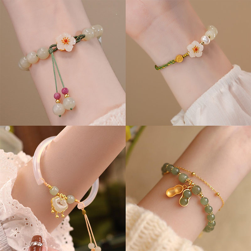 Chinoiserie Simple Style Flower Alloy Rope Wholesale Bracelets display picture 1