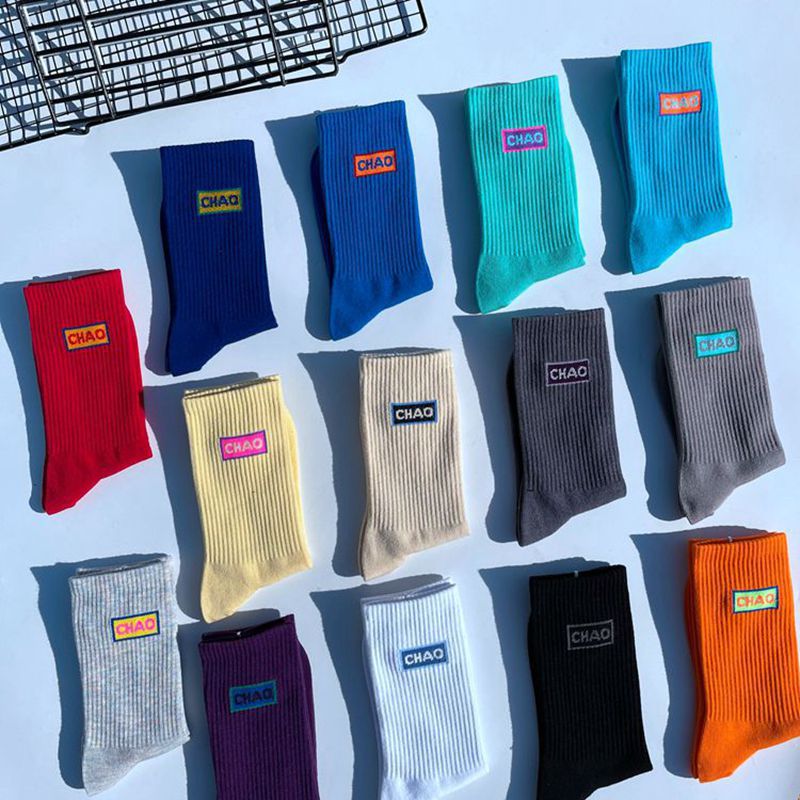 Socks for Men and Women Trendy ins European and American Street Letters Harajuku Personality Hip Hop Skateboard Cute College Style Stockings