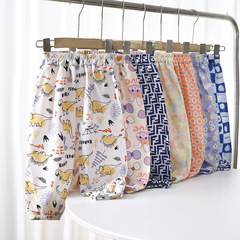 Children's anti-mosquito pants summer Korean style girls' pants boys' bloomers thin breathable baby floral pants children's pants