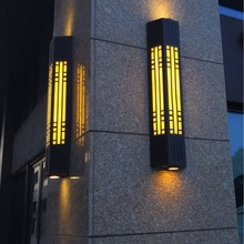 壁灯LED双头调光户外壁灯一字长条灯庭院别墅室外壁灯防水外墙灯