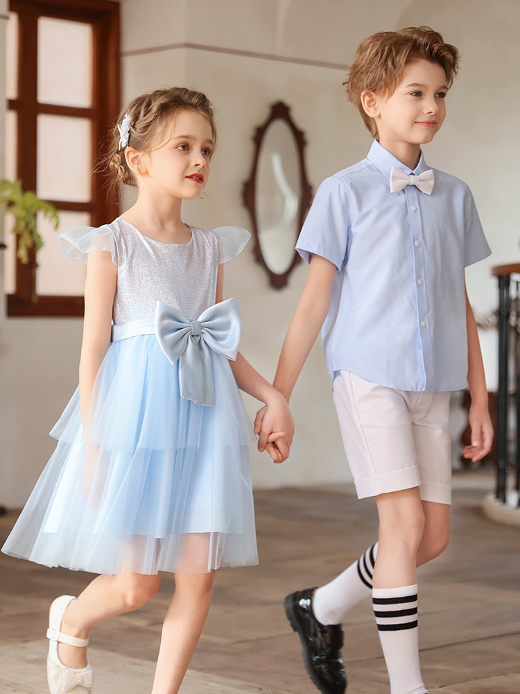 Uniformes de actuación del coro de niños de jardín de infantes para estudiantes de primaria y secundaria, recitación de poesía, discursos, trajes de actuación de danza para niñas