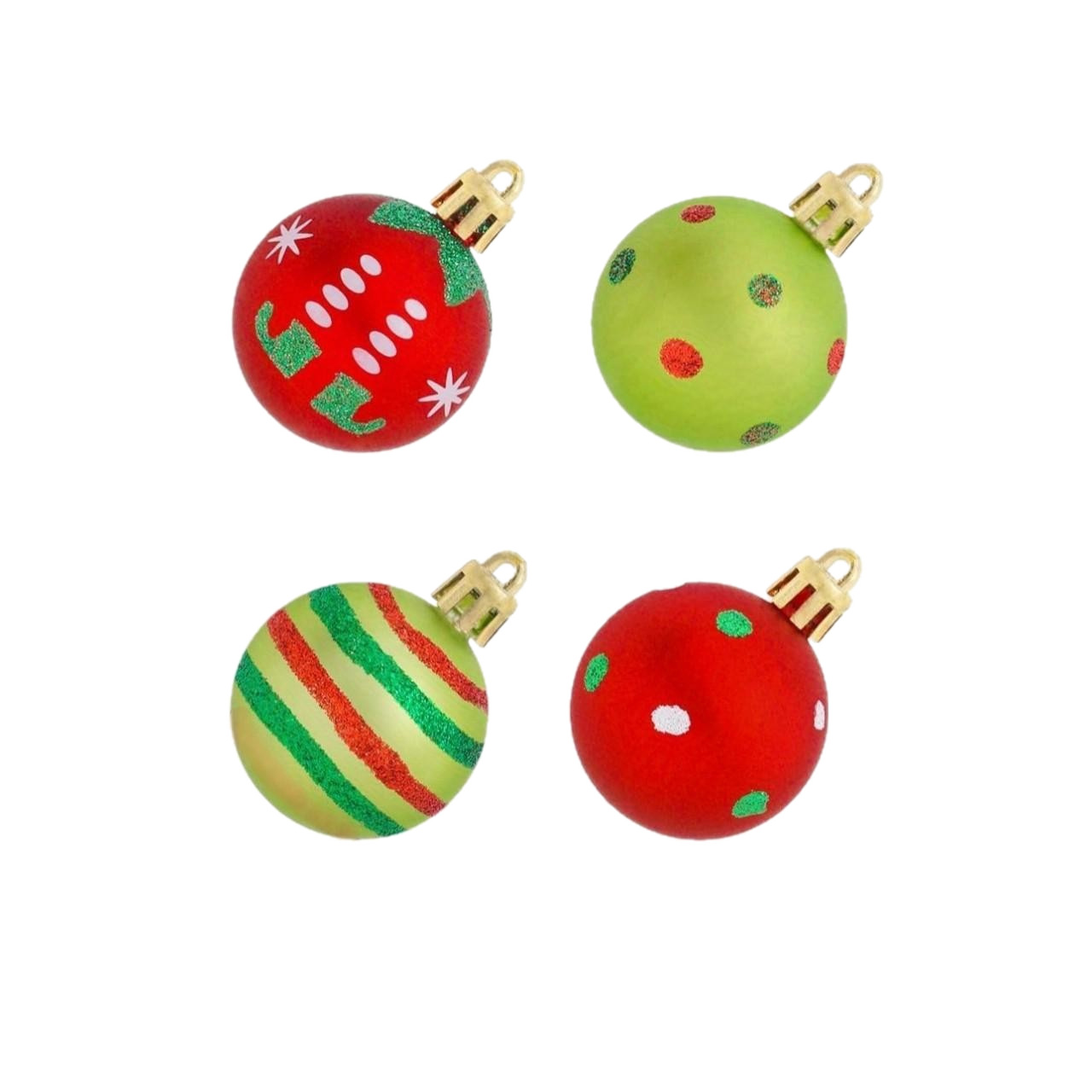 Inventario transfronterizo de Navidad 4cm 50 rojo y verde colorido conjunto de bolas de Navidad árbol de Navidad atmósfera festiva bola decorativa
