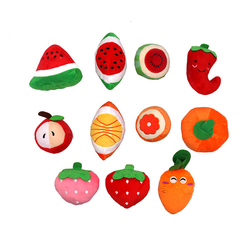 Pet products, dog chews, fruit and vegetable plush toys, direct sales from manufacturers, bite-resistant, cute, chewing, tearing and fun