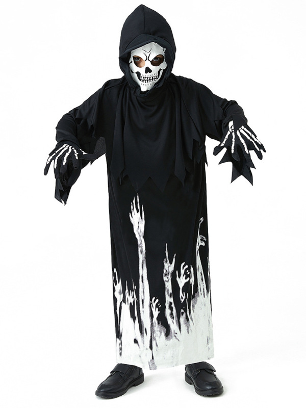 ハロウィーンパーティーコスプレ衣装暗闇の中で蛍光を発する死神児童鬼衣|undefined