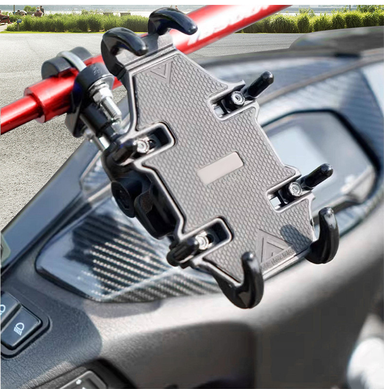 Motorcycle Mobile Phone Holder, Electric Vehicle Delivery Riding Navigation Holder, Shockproof Eight-Claw Fixed Mobile Phone Holder