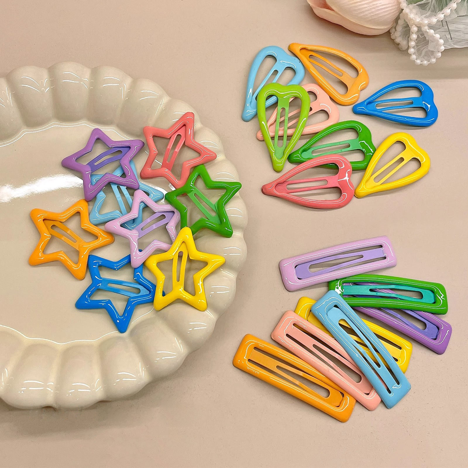 Dopamina de color estrellas amor clip de cabello de la niñez clip de fránta clip de cabello BB clip de cabello adorable joyas de cabello