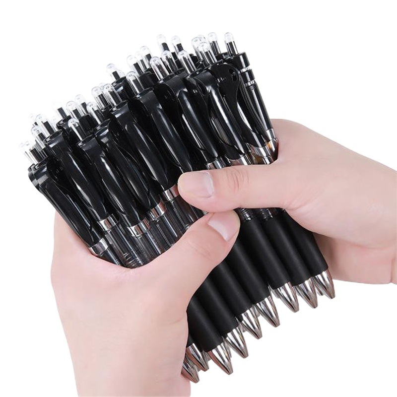 Office push gel pen 0.5 Bullet Signature Pen press pen black blue red K35 pen stationery wholesale