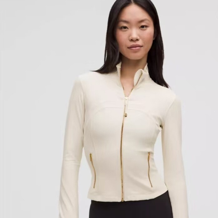 Lulu Define Original Label Yoga Jacket Stand Collar Short Women's Yoga Top Sports Fitness