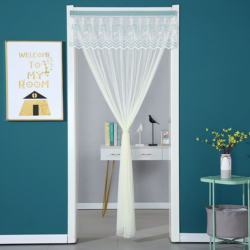 Cortina a prueba de mosquitos verano hogar velcro sin perforación cortina de encaje cortina de dormitorio cuatro estaciones universal