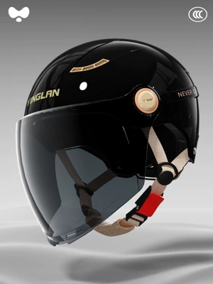 Motosiklet kaskı (dəbilqə) – Protection Double Mirror Motorcycle Helmet - 3c-yao-shihei-sunscreen-long-mirror-new-national-standard-class-a-one-size-fits-all