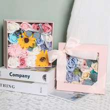 新款跨境情人节礼物天地盖玫瑰香皂花礼盒送妈妈母亲节生日礼品