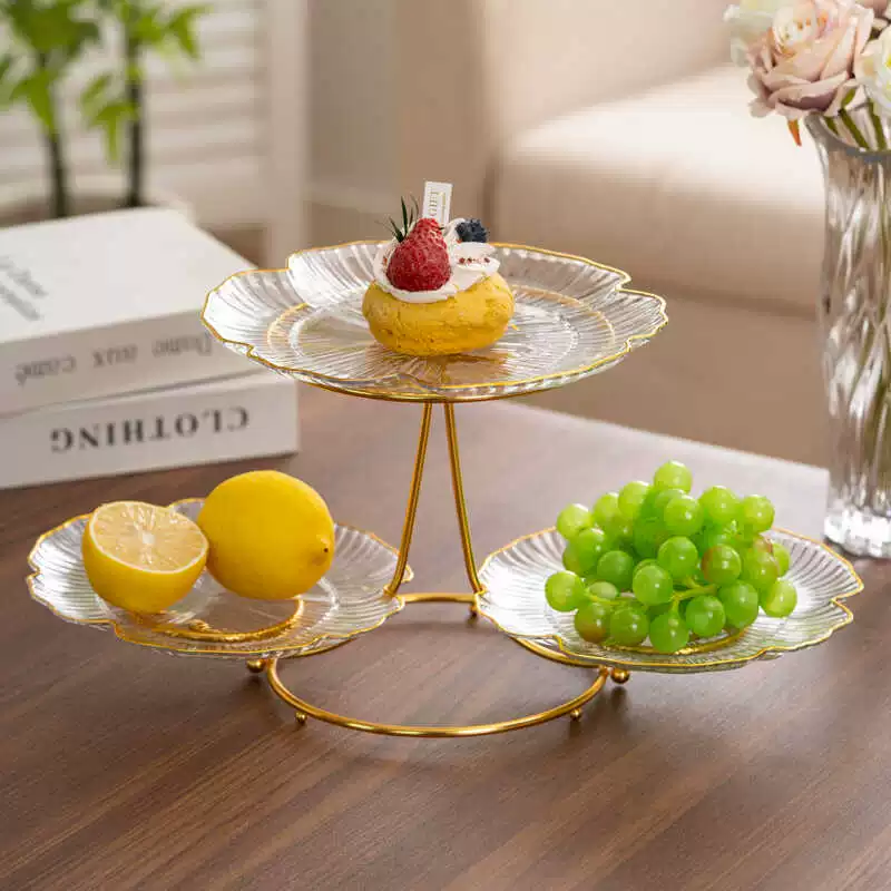 ✅ Легкая роскошь: акриловая двухслойная многослойная тарелка для фруктов, закусок, свадебного послеобеденного чая, десертов, декоративная подставка для стола.