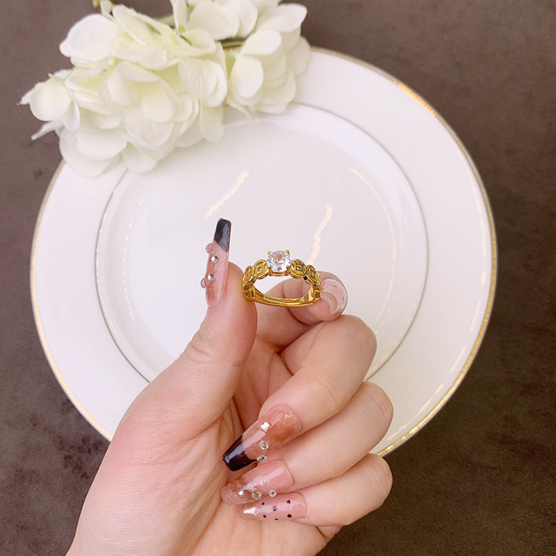 Guochao antiguo anillo de oro de arena vietnamita monedas de bronce retro hueco anillo de pulso de alquiler mujer lujo ligero no se desvanece joyas de mano