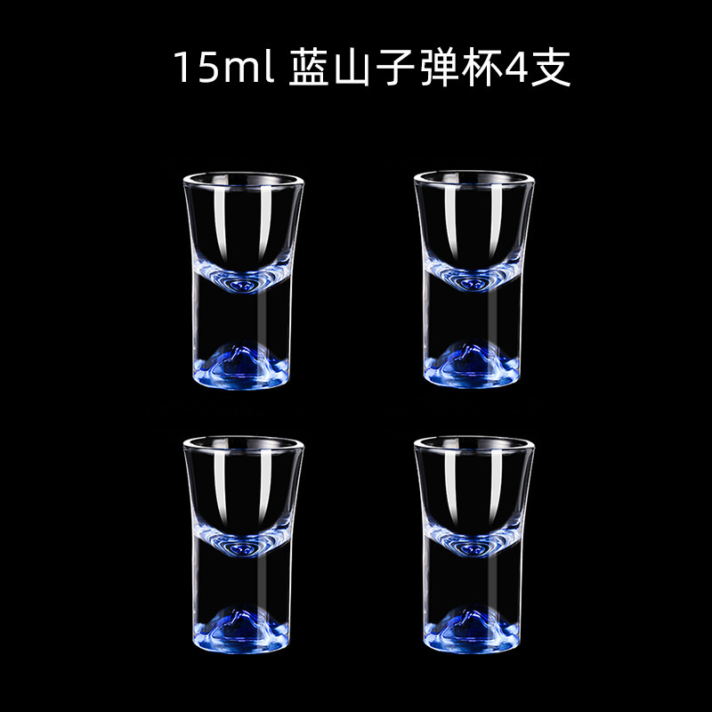 Fábrica directa de vinos de montaña azul conjunto de vidrio de cristal de lujo ligero casero tazas de vino con soporte de tazas de bambú