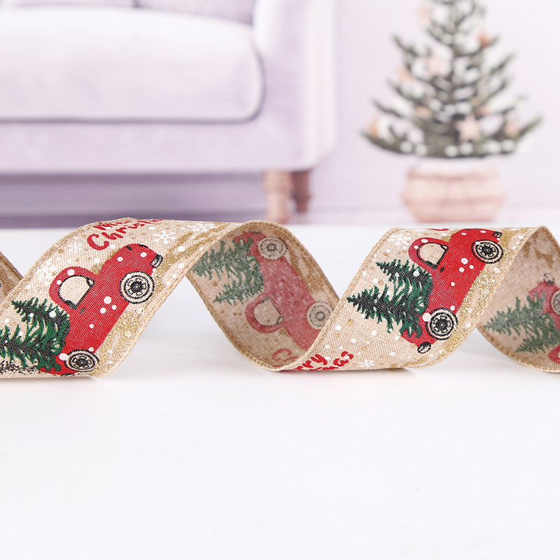 クリスマス装飾アマゾン5cmクリスマスリボンクリスマスツリー装飾品ペンダントカラー車プリントリボン|undefined