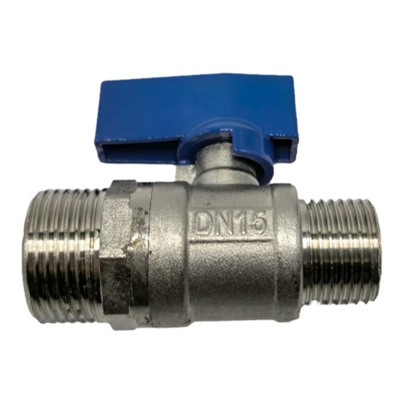 Copper Ball Valve 1/2 Inch to 3/4 Inch Reducer Valve with Double External Threads, Non-Stainless Steel, for Gas Water Heater and Tap Water Pipe