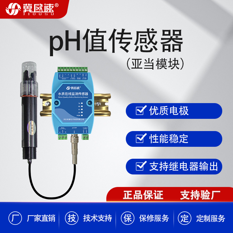 工业级河道海洋PH电极变送器污水ph酸碱度测试仪废水ph电极传感器