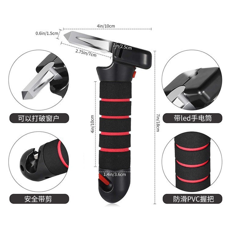 New car door armrest multifunctional car safety hammer car door armrest escape hammer three-in-one factory wholesale