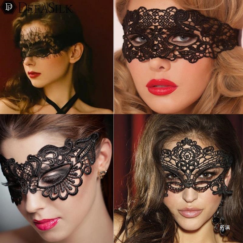 Lace Eye Mask Half-Face Masquerade Performance Fox Black Halloween Prop Princess Adult Children