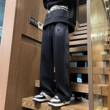 春秋季新款牛仔裤15岁青少年帅气学生男孩长裤直筒裤子阔腿男装裤