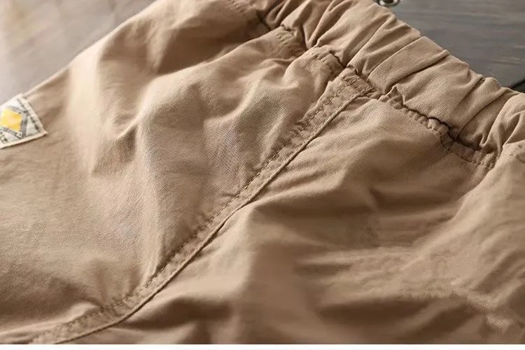 Solid Color Pattern Summer Season Simple Style Solid Color Cotton Boys Pants