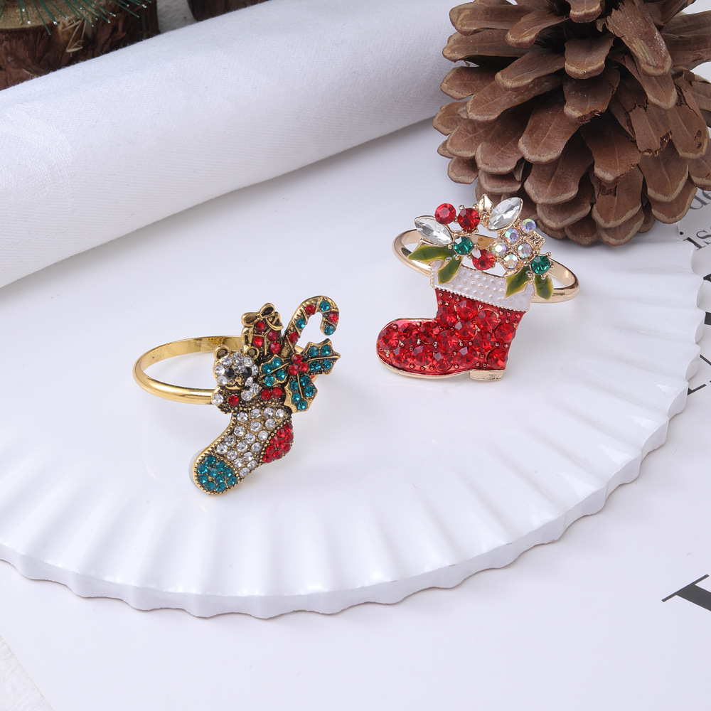 Christmas Cute Christmas Tree Alloy Napkin Rings 1 Piece display picture 3