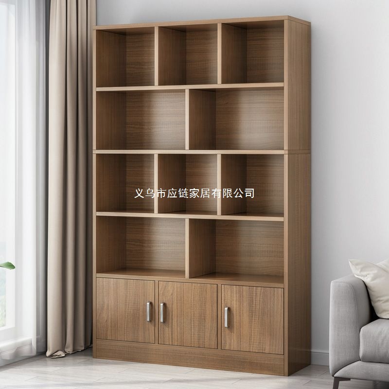 Simple Bookcase Multi-Layer Wall-Mounted Office Living Room Storage Cabinet Home Storage Rack Student Wooden Cabinet Floor-Standing Bookshelf