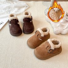 儿童靴子2025冬季新款男童鞋子女童二棉加绒皮靴短靴宝宝保暖棉鞋