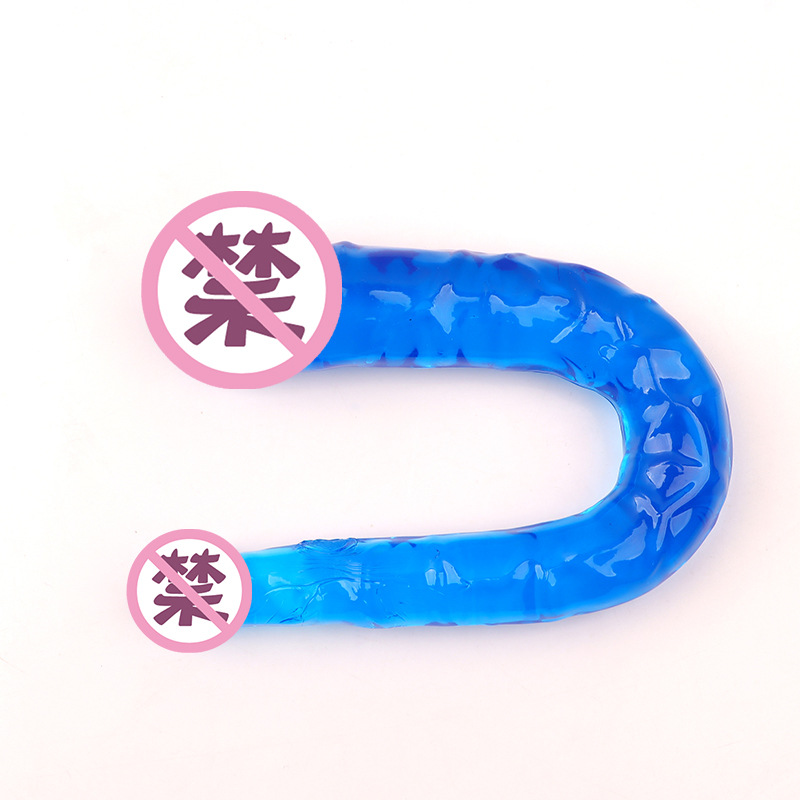 V-Shaped Double-Headed Dragon Dildo, Realistic TPE Dual-Head Toy, Flesh Tone — detail image 4