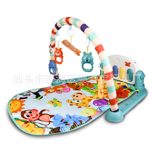 Baby Foot Piano Fitness Frame Toy 0-36 Months Multifunction with Sound and Light Music Early Education Baby Crawling Mat