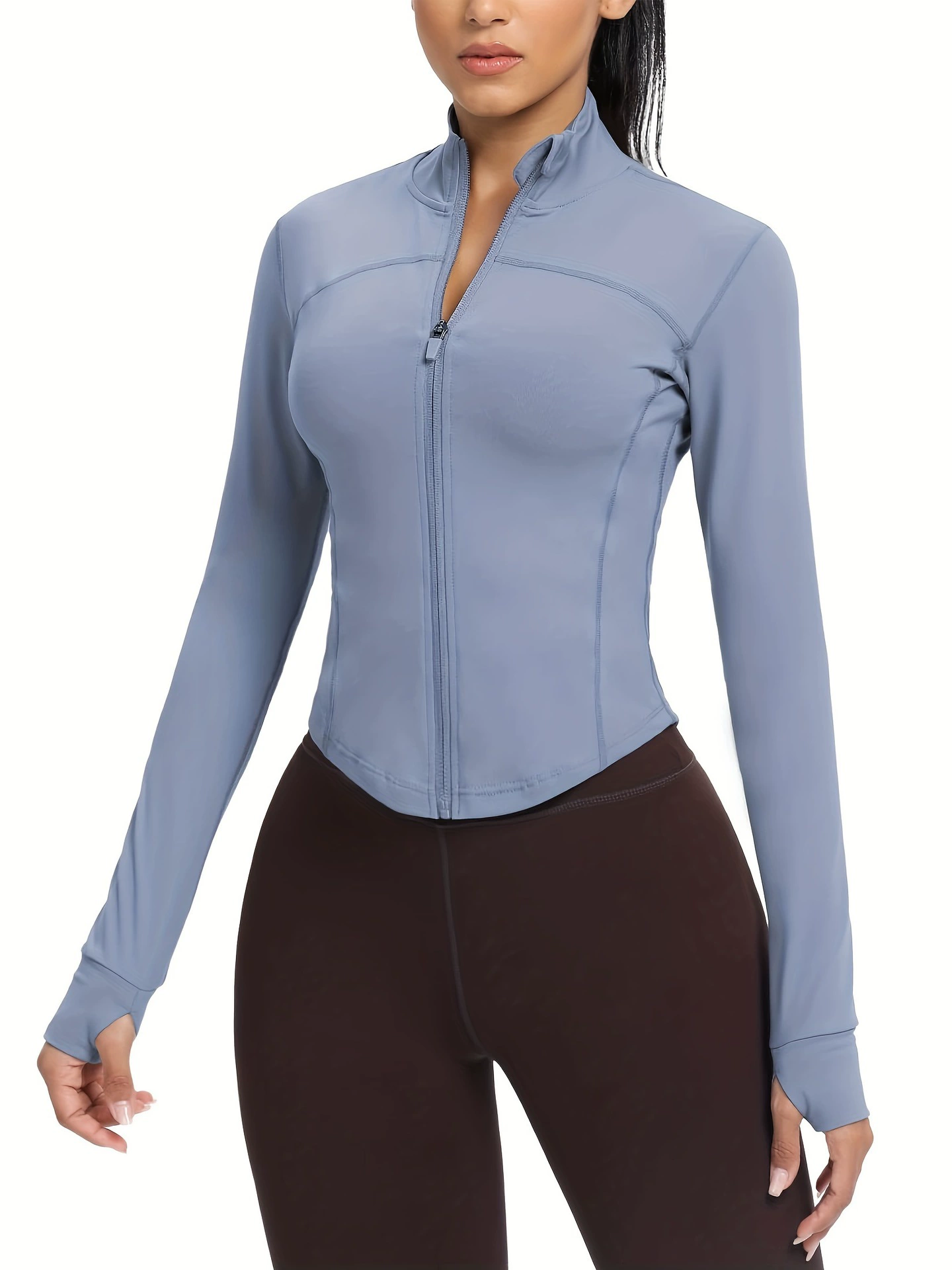 Женская спортивная куртка Slim Fit Полная застежка Многорежимный бег Кроссбордер
