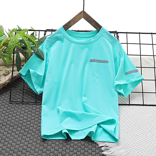 Children's Quick-Dry Mesh Short-Sleeve T-Shirt for Boys, Qingdao Senshang Factory Panda Class Brand Children's Mesh Top