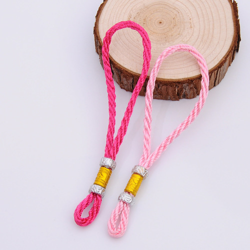 Factory direct sales, twist sling, car lanyard head, silver bead sling, bodhi lanyard, small hanging head wholesale lanyard