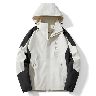 Spring and Autumn 2023 New Couple's Rush Clothes Men's Thin Single Layer Waterproof Trendy Brand Jacket Men's Outdoor Mountaineering Clothes