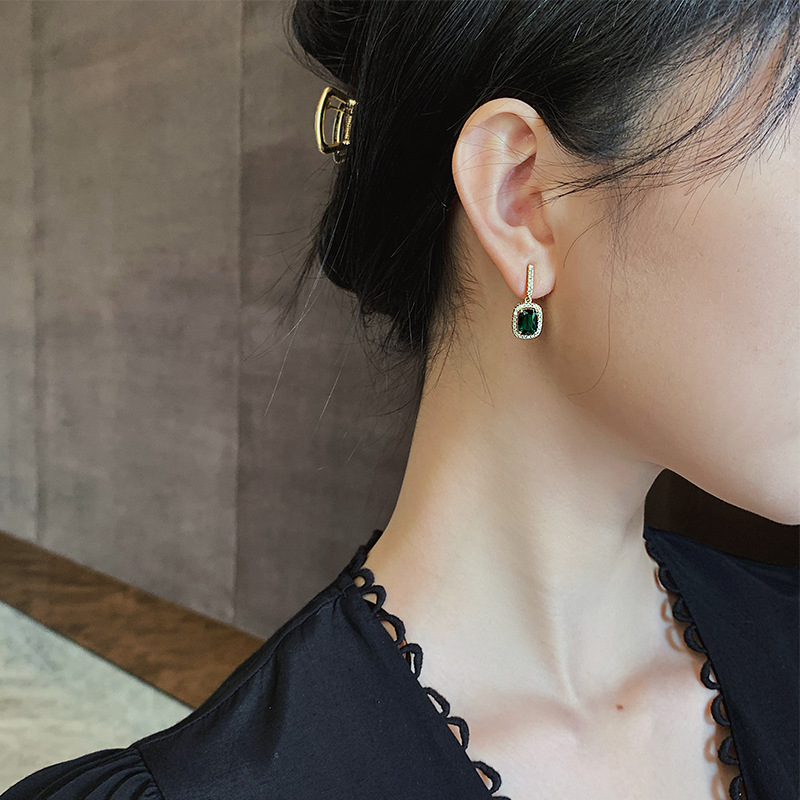 Korea geometric alloy rhinestone earringspicture1