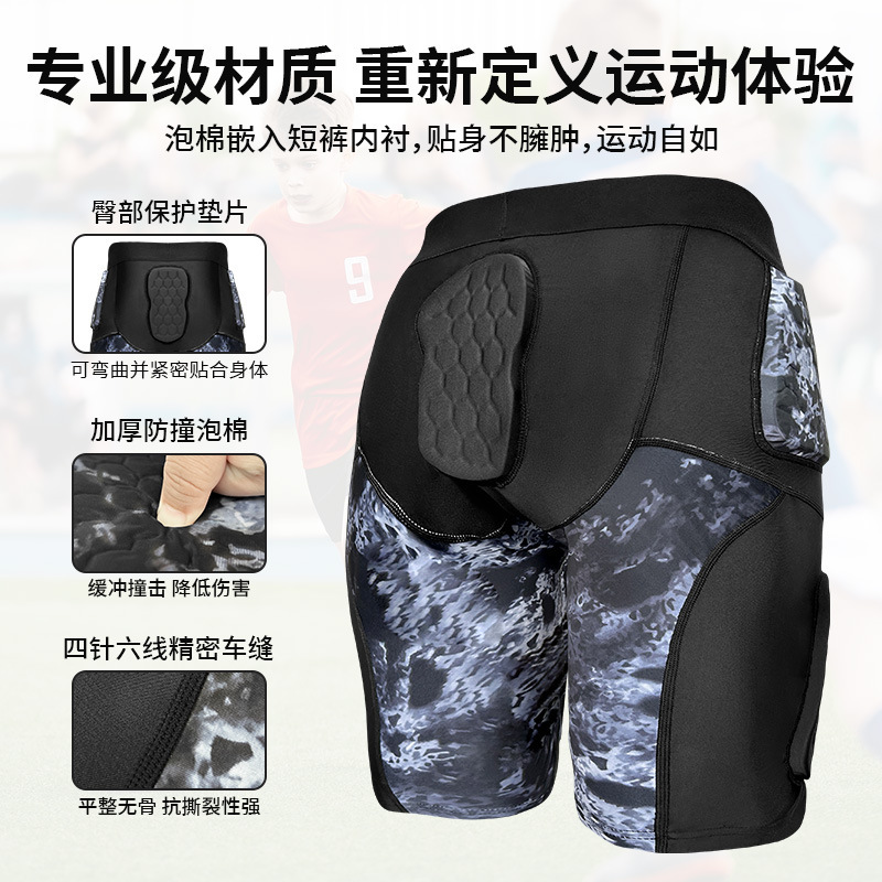 Cross-Border Professional Basketball Compression Shorts with Honeycomb Hip and Thigh Protection for Rugby and Soccer Cross-Border Professional Basketball Compression Shorts with Honeycomb Hip and Thigh Protection for Rugby and Soccer