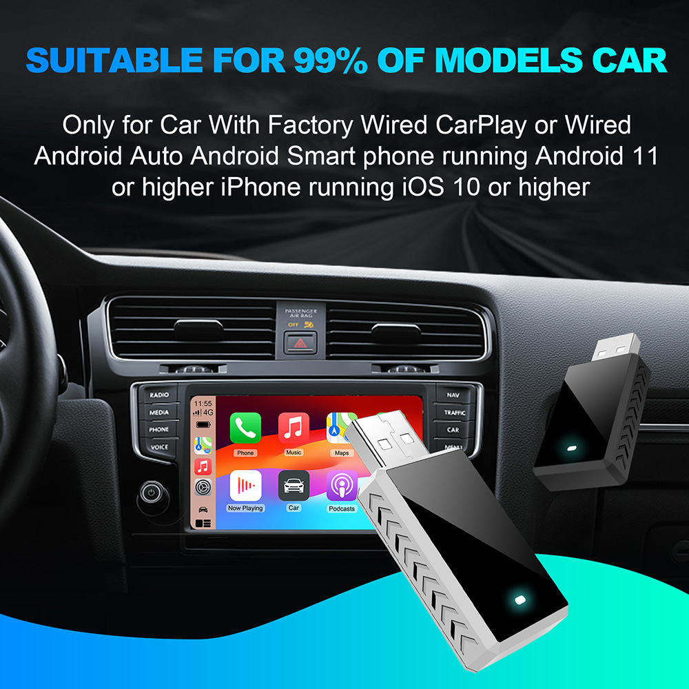 Luruibao Wireless Box 2-in-1 Apple Wireless CarPlay Box Android Auto Cross-Border New Product Adapter