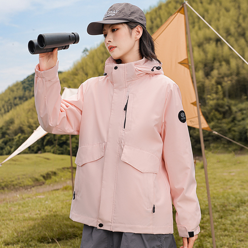 Comercio exterior de invierno nueva ropa de mujer al aire libre 3 - en - 1 calentamiento deportivo chaqueta de algodón con capuchón chaqueta