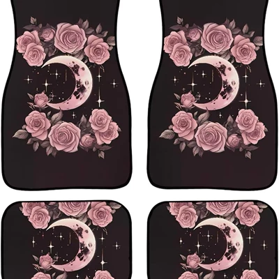 Cross-Border American flower butterfly, Avtomobil döşəmə paspasları - car-floor-mat-5-354548-68cm-two-pairs-total-four-pieces