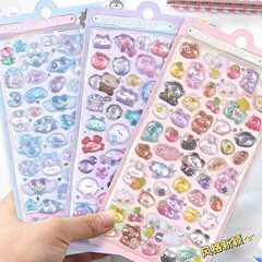 漫画三次元フローティング楽しいステッカークリスタルダイヤモンド子供装飾ステッカー 3D ステッカーかわいいレリーフステッカー女の子