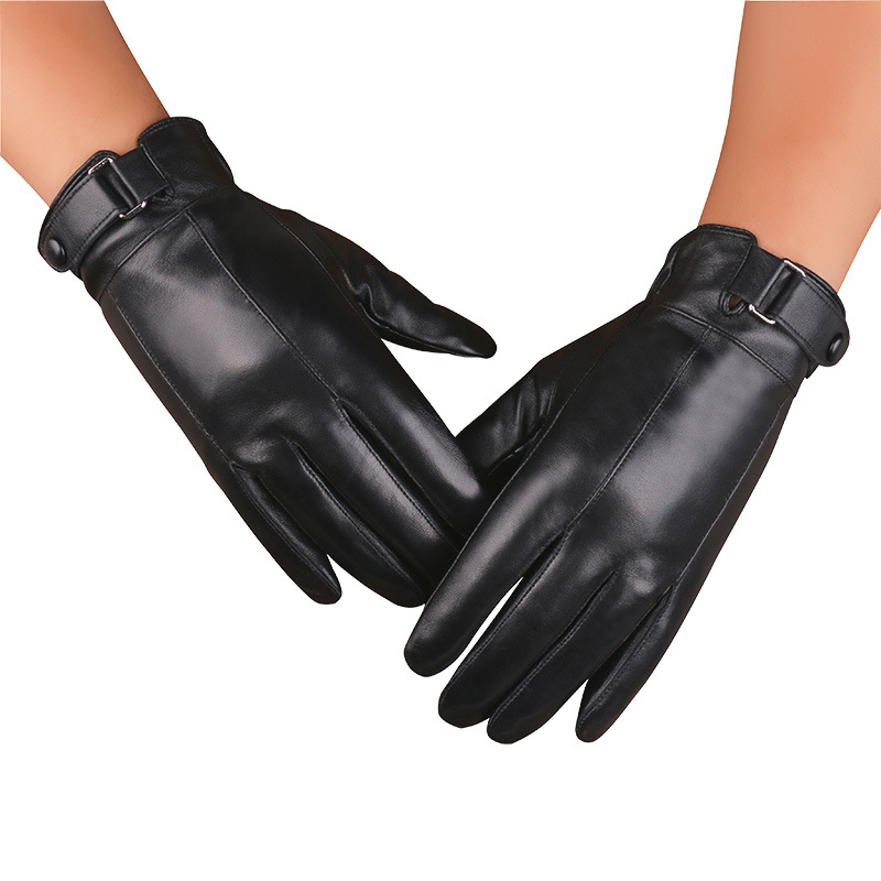 Otoño e Invierno guantes de piel de oveja de los hombres al aire libre de conducción a prueba de frío caliente real piel de oveja moda pantalla táctil guantes de cuero