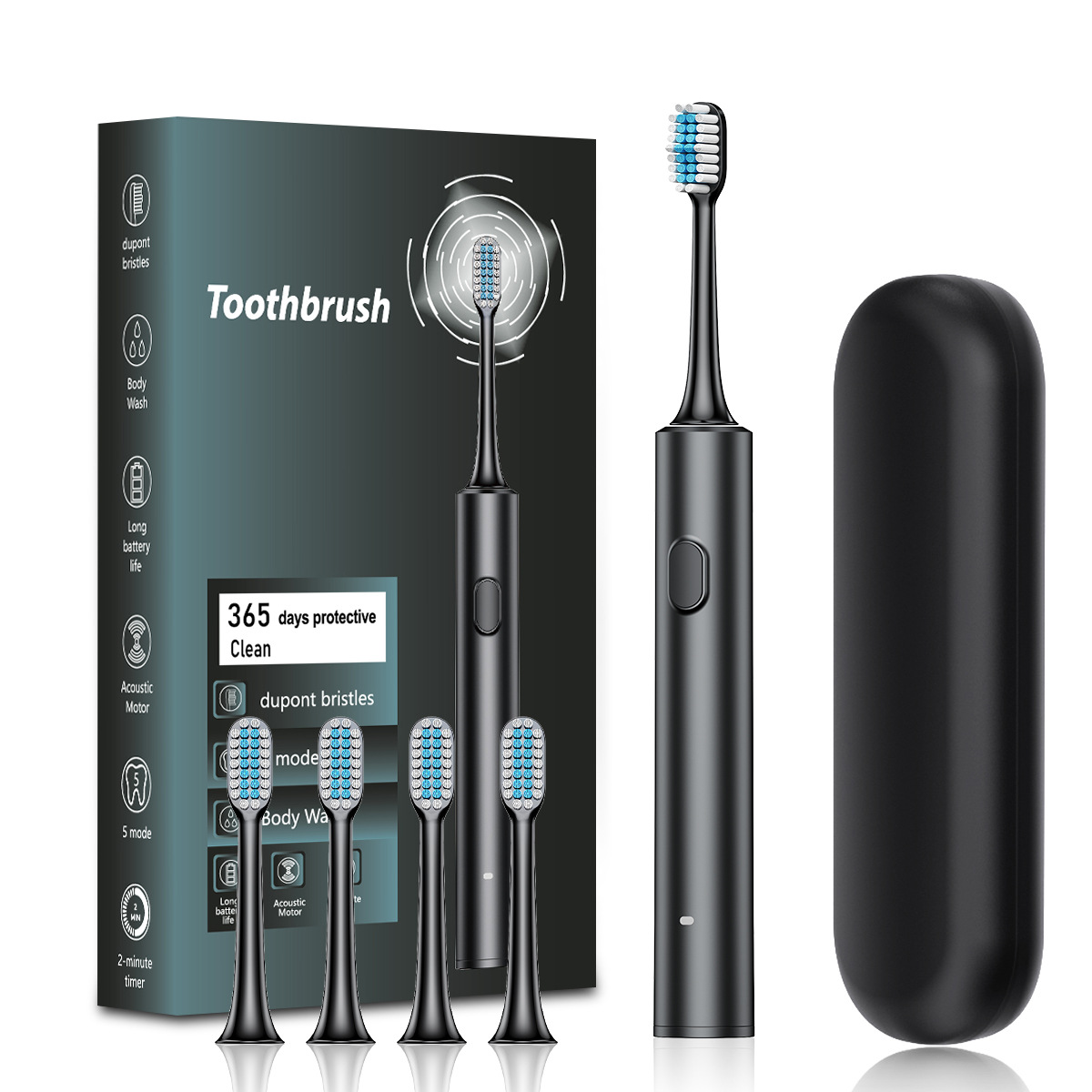 lectric Toothbrush For Adults – 5 Modes, 30,000-39,999 Vibrations/Min, Ultra-Soft Bristles, 50+ Days Battery, USB Charging_voghion.com