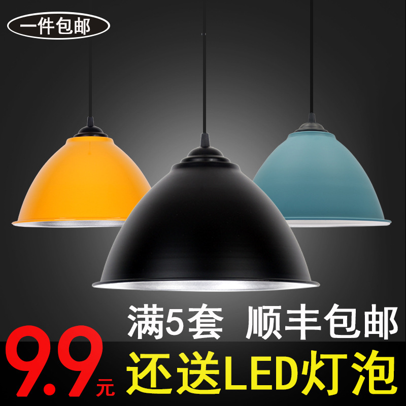 Minimalist modern pendant light industrial style creative personalized single head industrial mine lamp shade bar restaurant office hair salon light