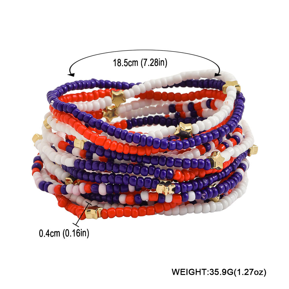 Wholesale Jewelry Modern Style Star American Flag Plastic Beaded Bracelets display picture 2