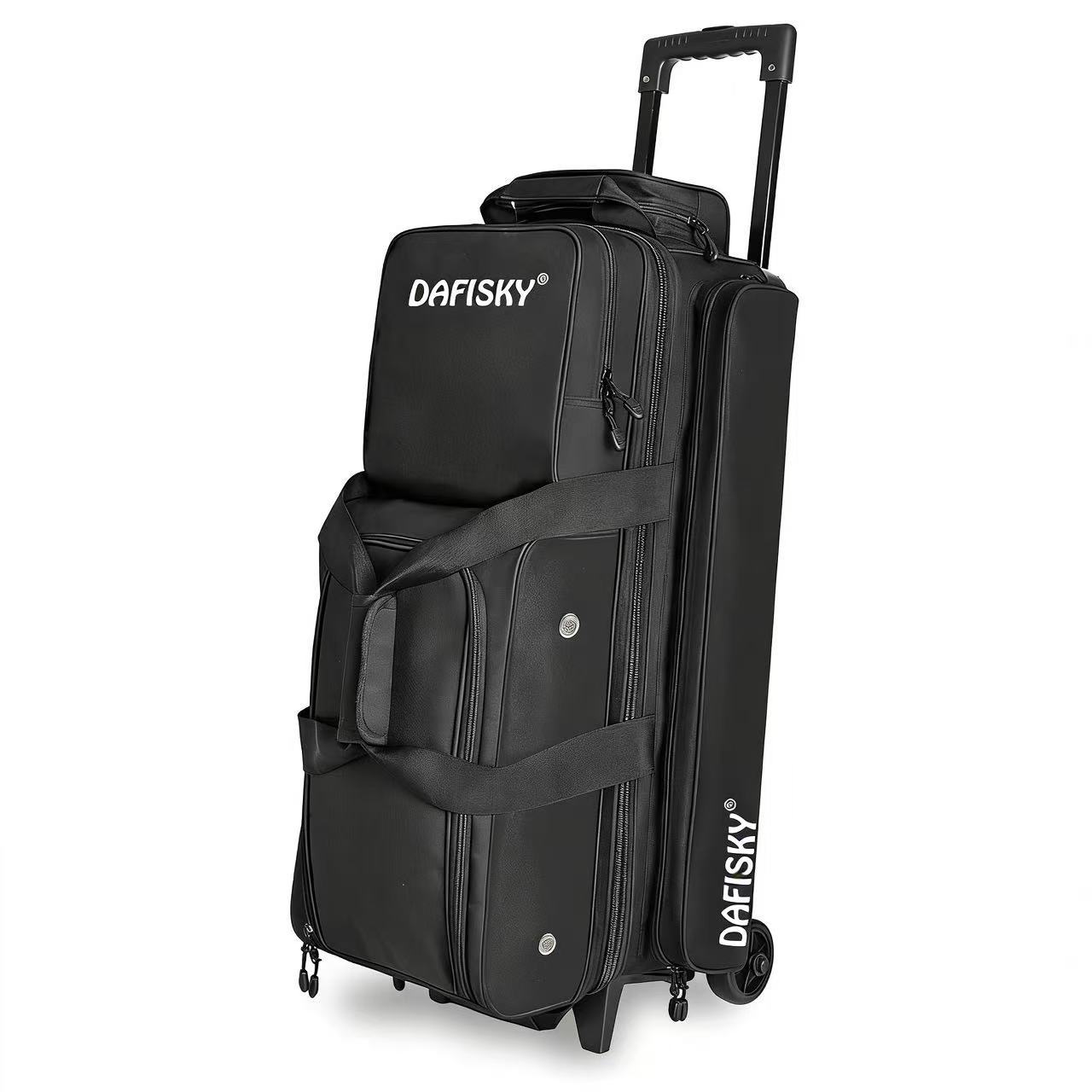 Dafisky Three-Ball Bowling Rod Bag Can Hold 3 Balls, Bowling Rod Case, Three-Ball Trolley Bag, Large Capacity