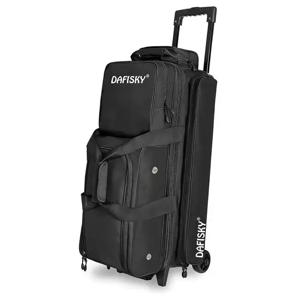 Dafisky Three-Ball Bowling Rod Bag Can Hold 3 Balls, Bowling Rod Case, Three-Ball Trolley Bag, Large Capacity