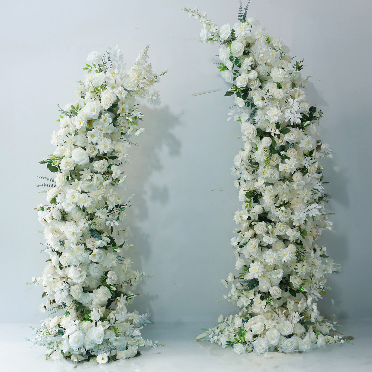 白色牛角拱门花婚礼diy装饰花艺求婚定婚布置仿真花假花摄影背景